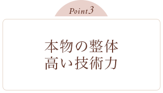 本物の整体高い技術力